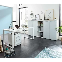 Wohnen Komplette Büro Einrichtung in Weiß - Fidania (fünfteilig)