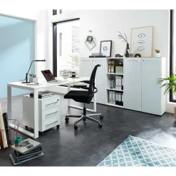 Wohnen Komplette Büro Einrichtung in Weiß - Fidania (fünfteilig)