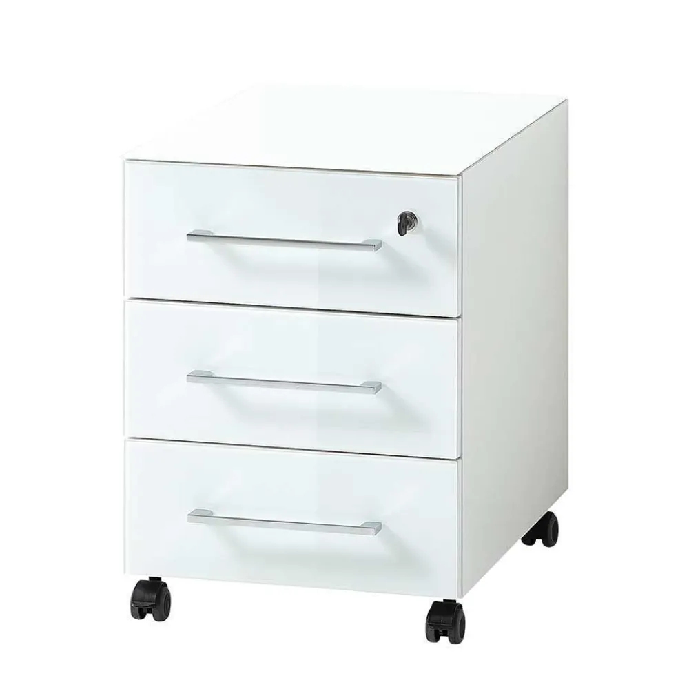 Wohnen Komplette Büro Einrichtung in Weiß - Fidania (fünfteilig)