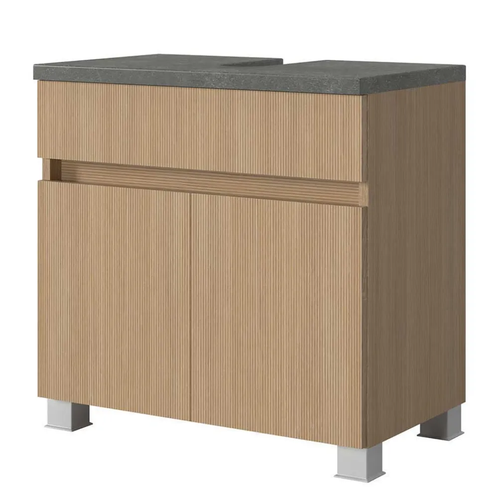 Wohnen Badezimmer Komplett*Kompletteinrichtung Badmöbel Set - Leitha (fünfteilig)