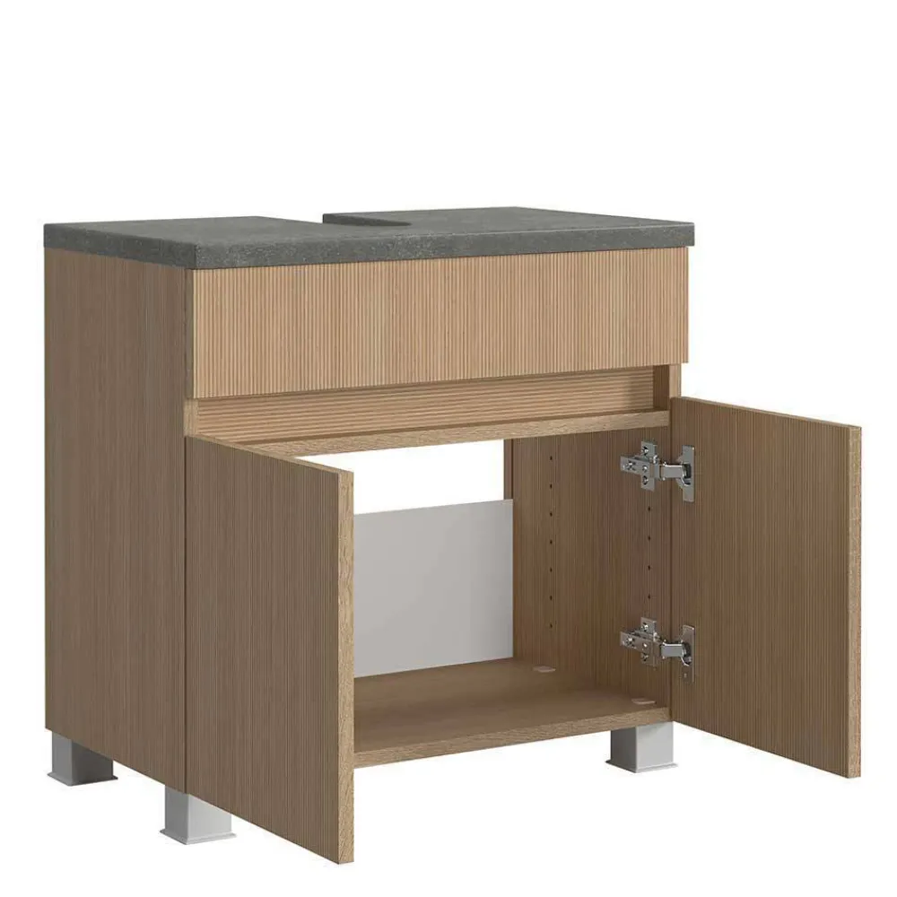 Wohnen Badezimmer Komplett*Kompletteinrichtung Badmöbel Set - Leitha (fünfteilig)