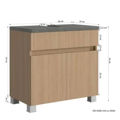 Wohnen Badezimmer Komplett*Kompletteinrichtung Badmöbel Set - Leitha (fünfteilig)