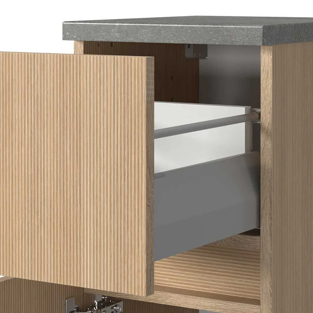 Wohnen Badezimmer Komplett*Kompletteinrichtung Badmöbel Set - Leitha (fünfteilig)