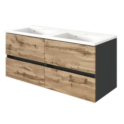 Wohnen Kompletter Waschtisch doppelt mit Schubladen - Endely