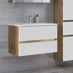 Wohnen Waschtisch|Waschbeckenunterschränke*Kompletter Waschtisch in drei Breiten - Maklesa