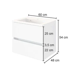 Wohnen Waschtisch|Waschbeckenunterschränke*Kompletter Waschtisch in drei Breiten - Maklesa