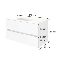 Wohnen Waschtisch|Waschbeckenunterschränke*Kompletter Waschtisch in drei Breiten - Maklesa