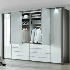 Wohnen Komplettschlafzimmer mit LED Beleuchtung - Geraldine (vierteilig)