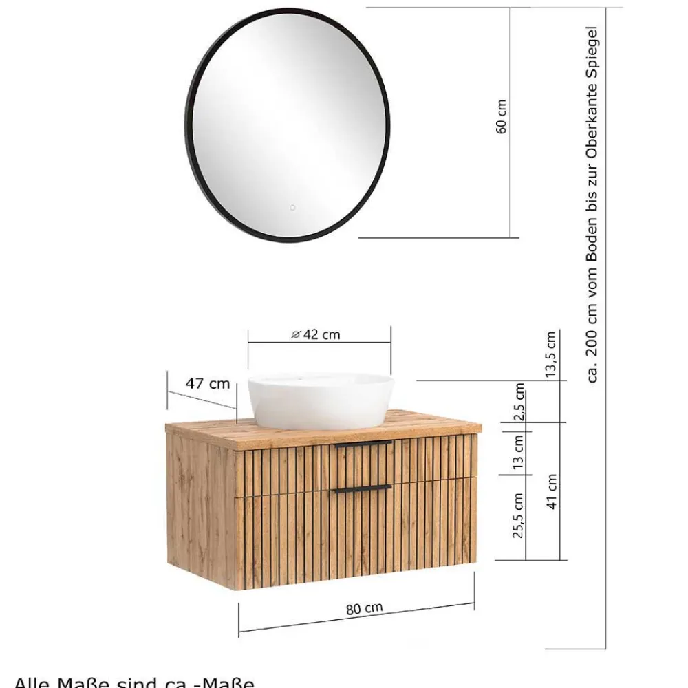 Wohnen Badezimmer Komplett*Komplettset Badeinrichtung modern - Crystoga (vierteilig)