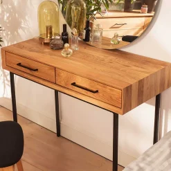 Wohnen Konsolentisch aus Wildeiche & Metall - Kerfa