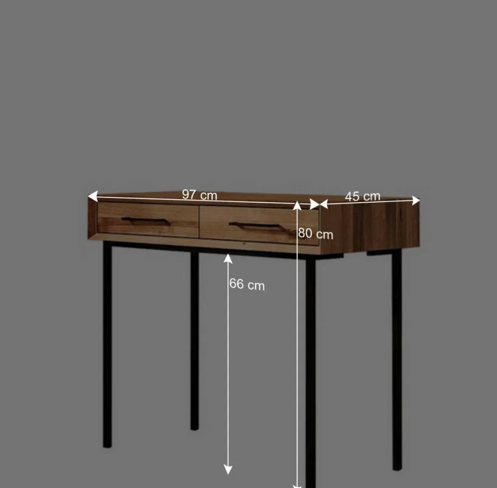 Wohnen Konsolentisch aus Wildeiche & Metall - Kerfa