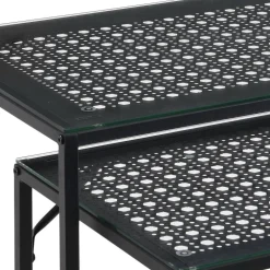 Wohnen Glasmöbel|Tische*Konsolentisch Duo in Schwarz - Panfreda (zweiteilig)