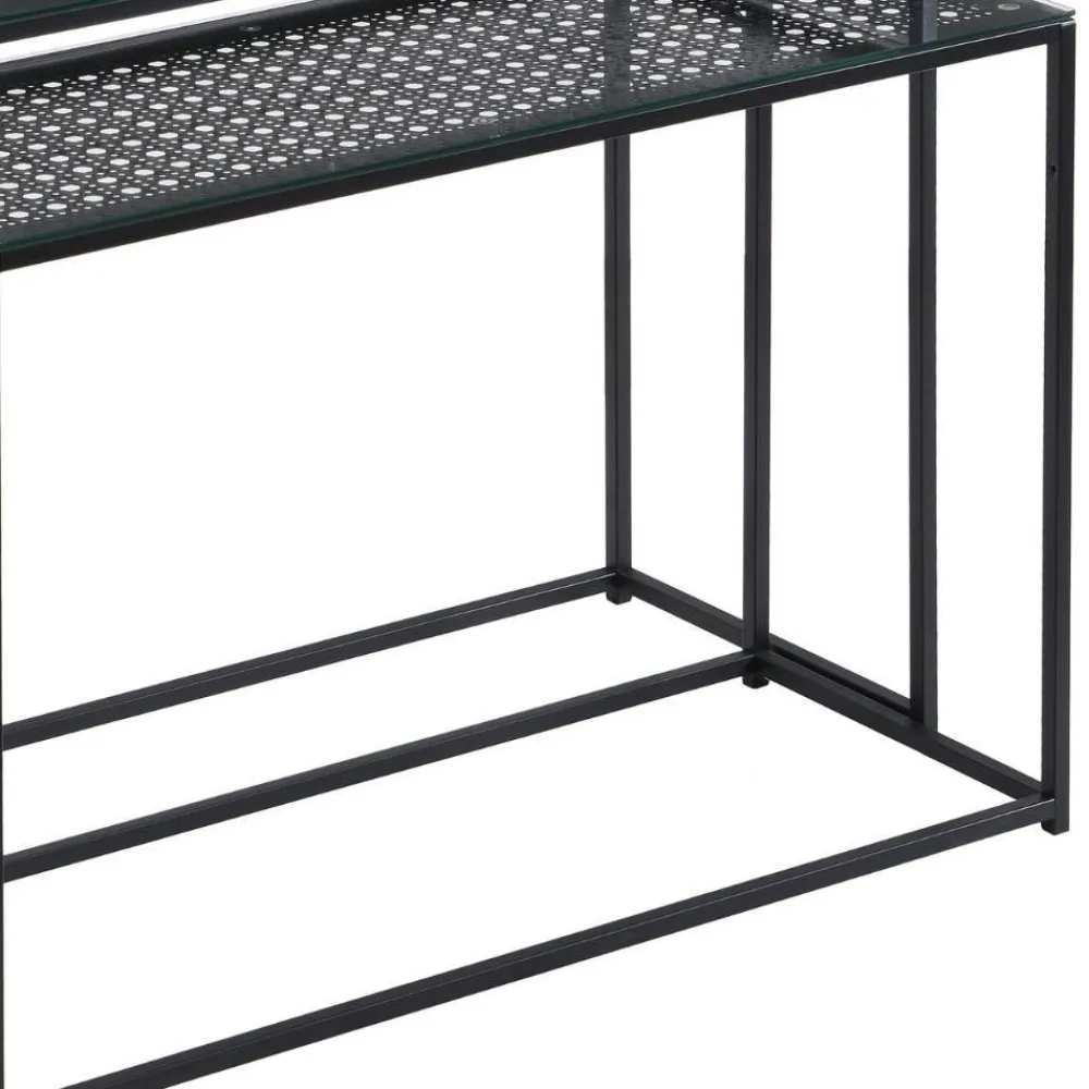 Wohnen Glasmöbel|Tische*Konsolentisch Duo in Schwarz - Panfreda (zweiteilig)