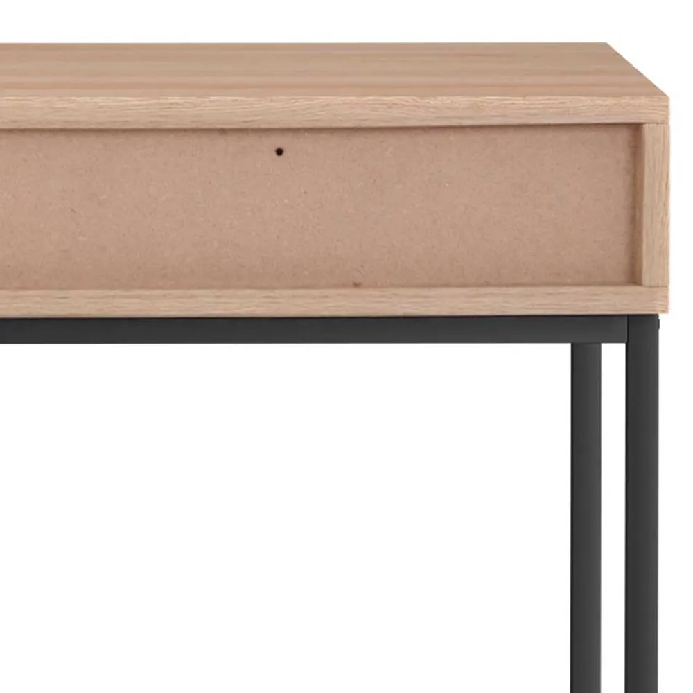 Wohnen Telefontische*Konsolentisch in Eiche Optik und Schwarz - Lunira