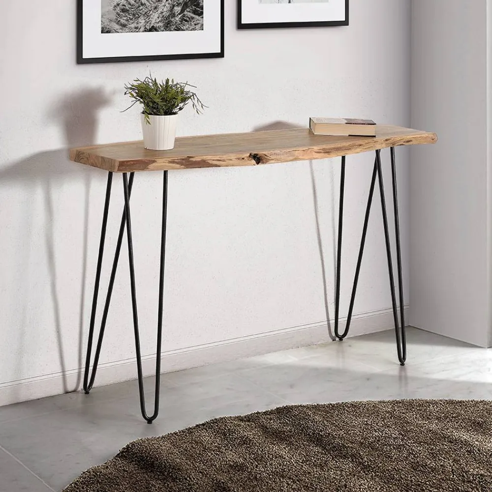 Wohnen Konsolentisch mit Baumkante Holzplatte Akazie - Cornelys