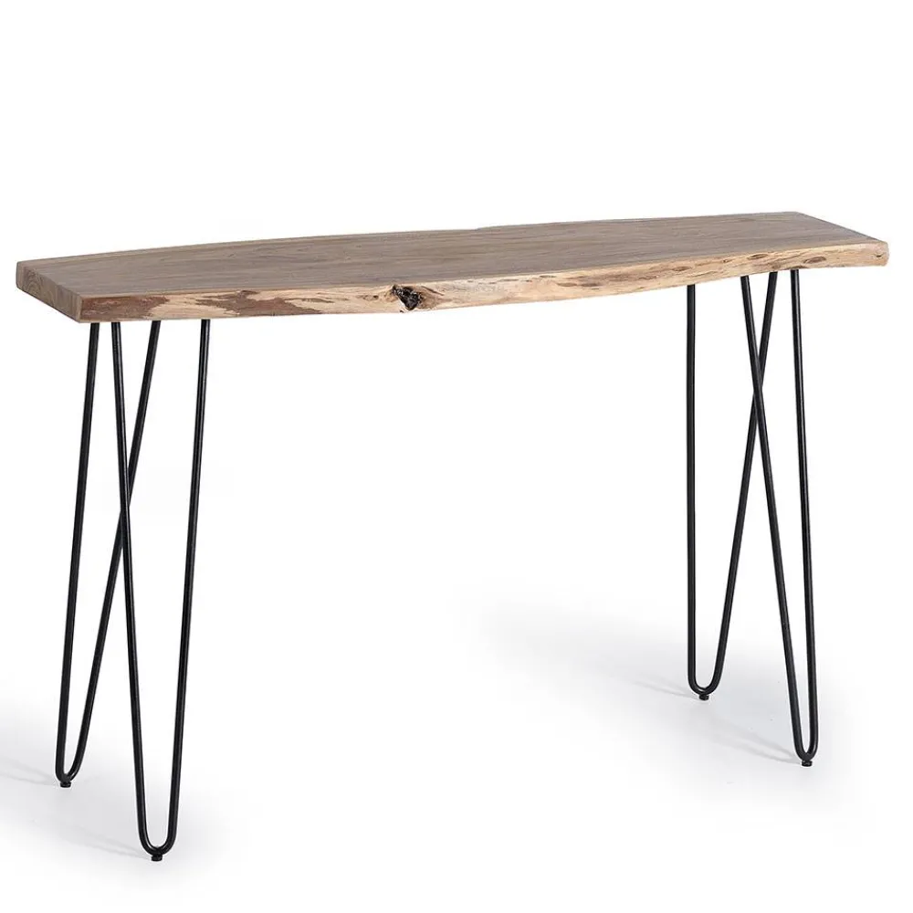 Wohnen Konsolentisch mit Baumkante Holzplatte Akazie - Cornelys