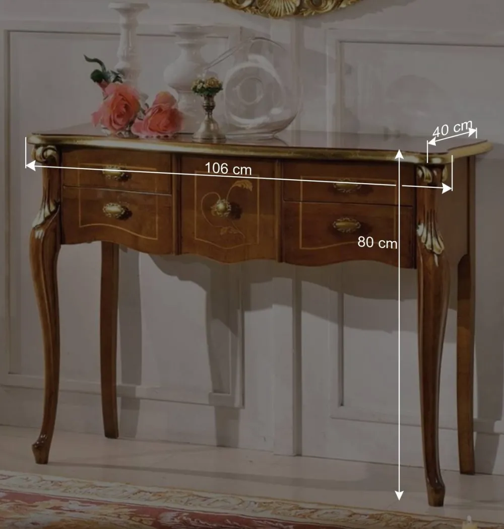 Wohnen Konsolentisch mit fünf Schubladen - Carlenna