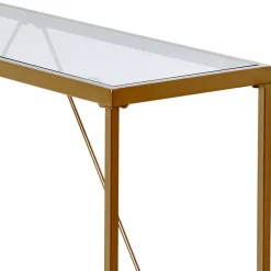 Wohnen Konsolentisch mit Glasplatte und Bügelgestell - Area