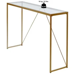 Wohnen Konsolentisch mit Glasplatte und Bügelgestell - Area