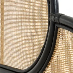 Wohnen Rattanmöbel*Kopfteil aus Rattan in Schwarz mit Geflecht - Aschau