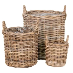 Wohnen Rattanmöbel*Korb Trio aus Rattan Geflecht - Ciosda (dreiteilig)