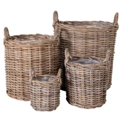 Wohnen Rattanmöbel*Körbe mit Griffen aus Rattangeflecht - Onda (vierteilig)