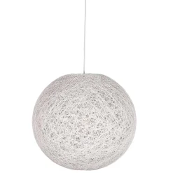 Wohnen Weiße Möbel|Lampen & Leuchten*Kugelleuchte aus Flachs Gewebe in Weiß - Peso