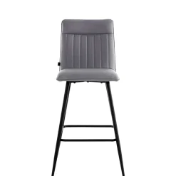 Wohnen Kunstleder Barstühle in Grau - Eleganto (2er Set)