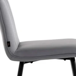 Wohnen Kunstleder Barstühle in Grau - Eleganto (2er Set)