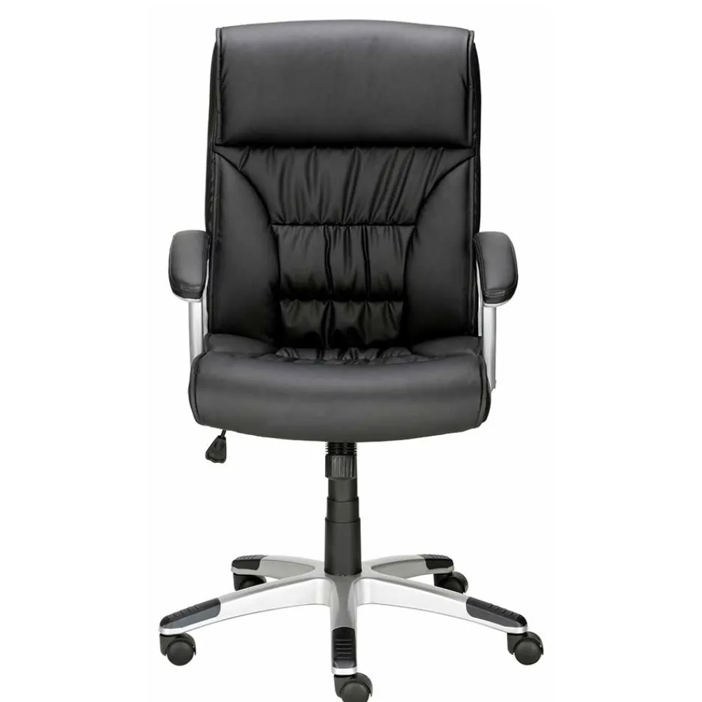 Wohnen Kunstleder Bürosesseö in Schwarz & Chrom - Bicarion