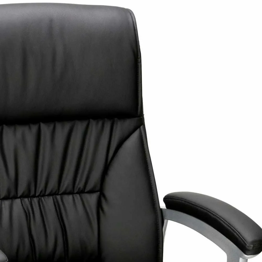 Wohnen Kunstleder Bürosesseö in Schwarz & Chrom - Bicarion