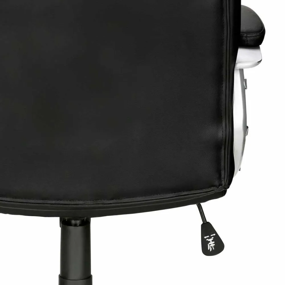 Wohnen Kunstleder Bürosesseö in Schwarz & Chrom - Bicarion