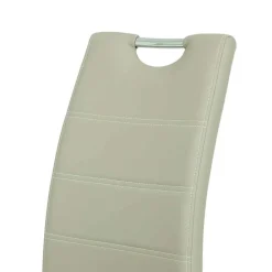 Wohnen Kunstleder Essstuhl in Beige & Chrom - Jenna (Set)