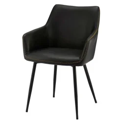 Wohnen Wohnzimmerstühle*Kunstleder Esstischsessel in Schwarz - Oristano (2er Set)