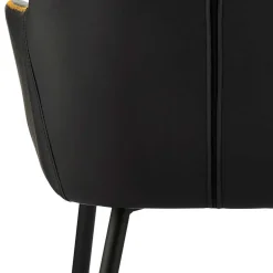 Wohnen Wohnzimmerstühle*Kunstleder Esstischsessel in Schwarz - Oristano (2er Set)