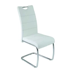 Wohnen Küchenstühle|Esszimmerstühle*Kunstleder Esszimmer Stühle in Weiß - Mengiz (Set)