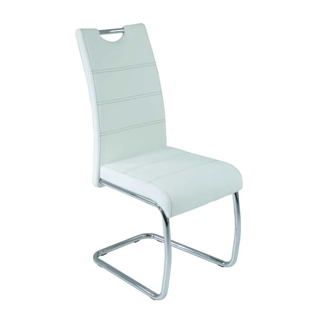 Wohnen Küchenstühle|Esszimmerstühle*Kunstleder Esszimmer Stühle in Weiß - Mengiz (Set)