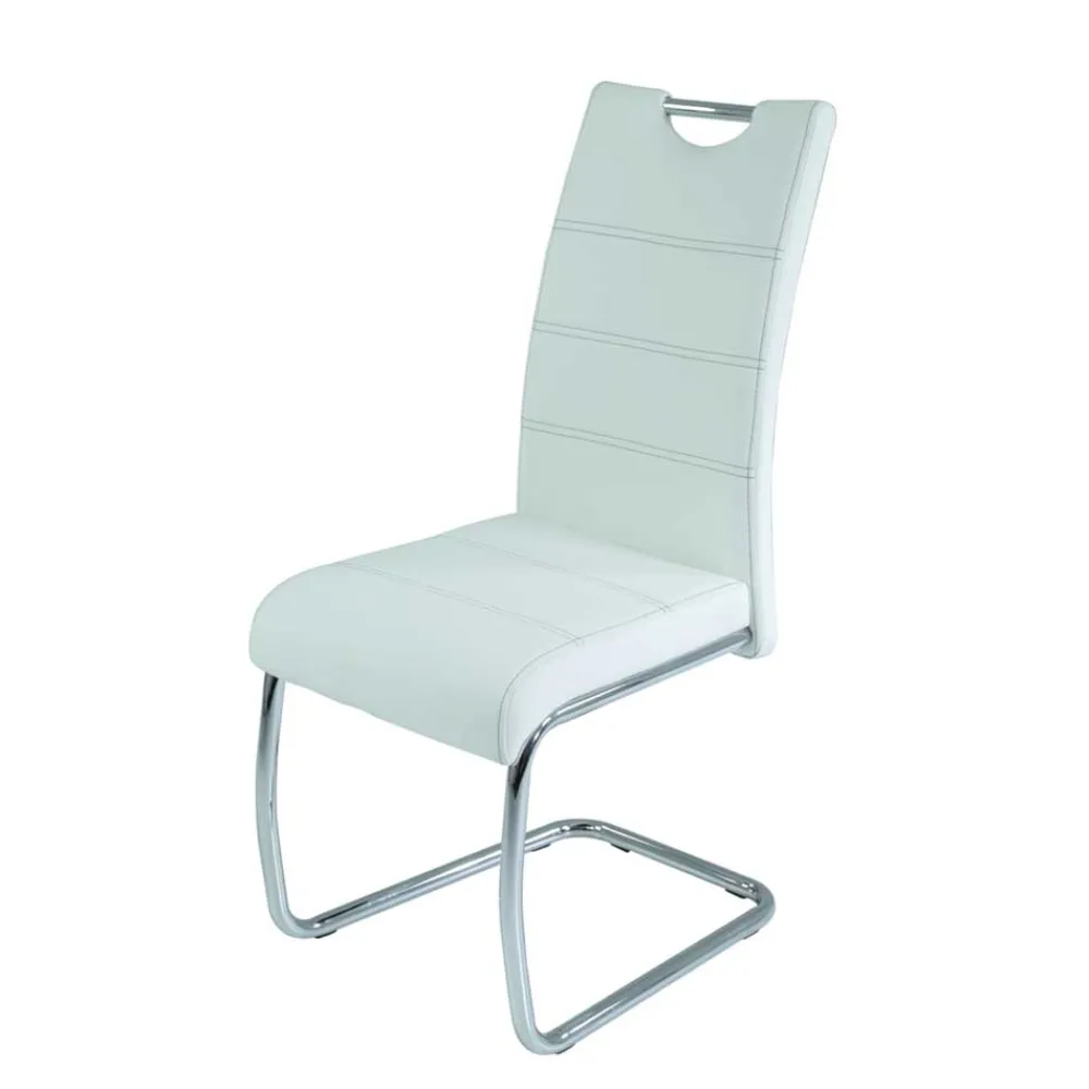 Wohnen Küchenstühle|Esszimmerstühle*Kunstleder Esszimmer Stühle in Weiß - Mengiz (Set)