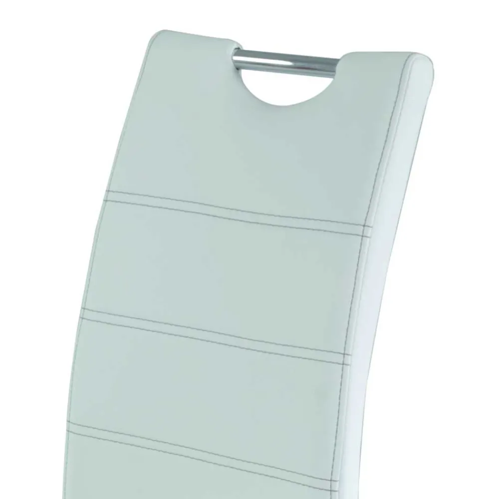 Wohnen Küchenstühle|Esszimmerstühle*Kunstleder Esszimmer Stühle in Weiß - Mengiz (Set)