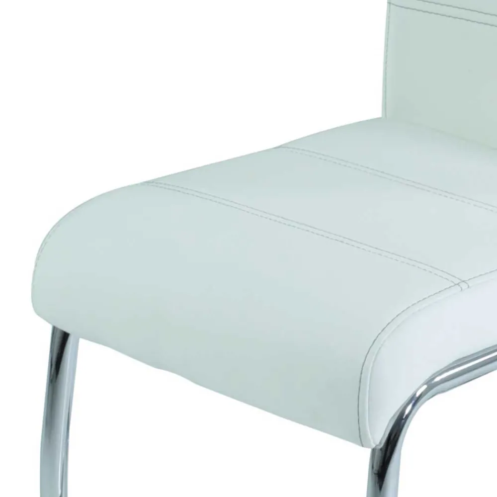 Wohnen Küchenstühle|Esszimmerstühle*Kunstleder Esszimmer Stühle in Weiß - Mengiz (Set)
