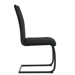 Wohnen Kunstleder Freischwinger in Schwarz - Pencras (2er Set)