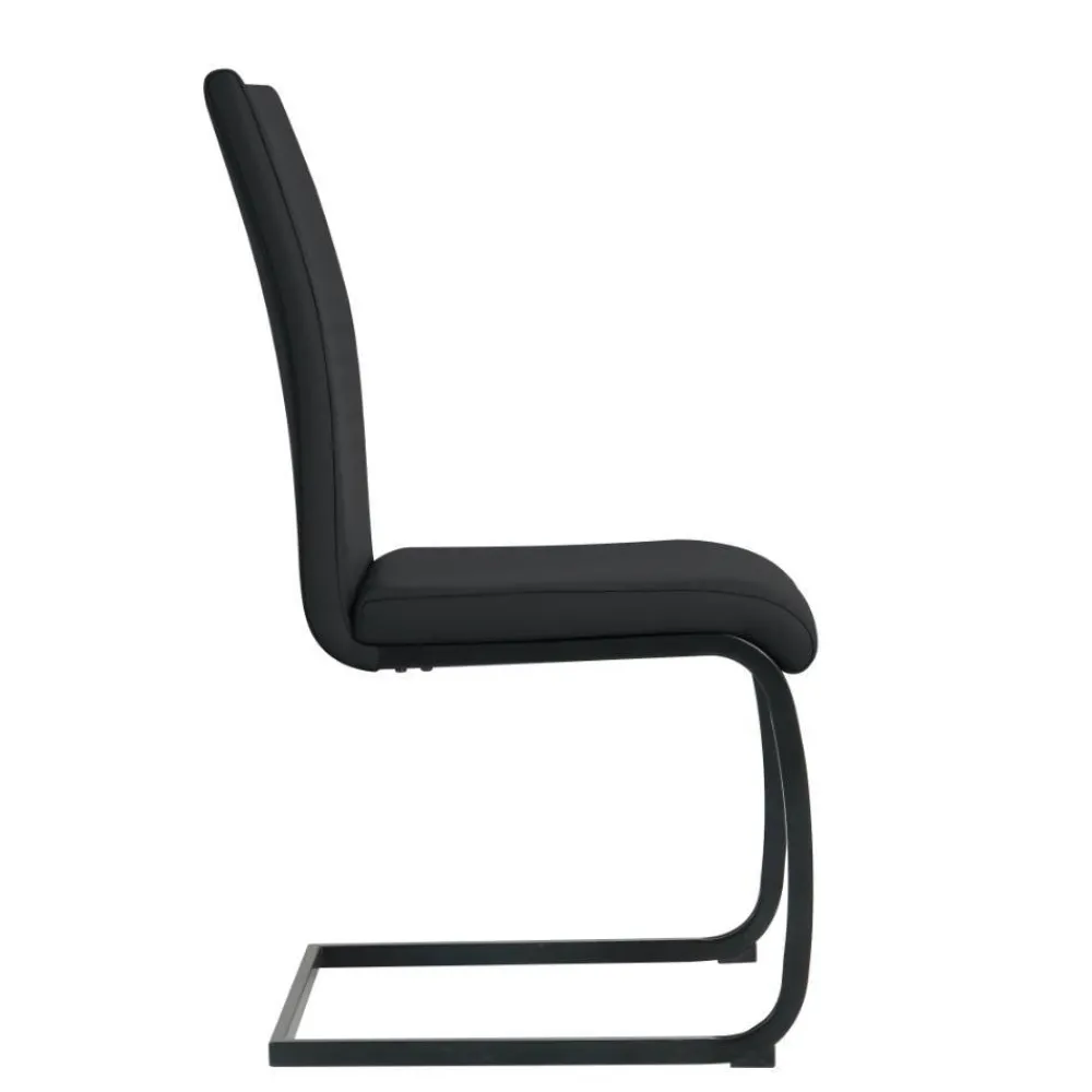 Wohnen Kunstleder Freischwinger in Schwarz - Pencras (2er Set)