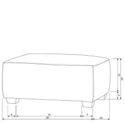 Wohnen Kunstleder Polsterhocker 88x40x64 cm - Olterva