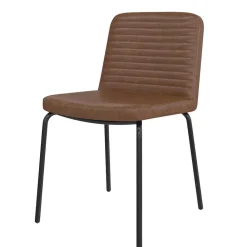 Wohnen Kunstleder Polsterstühle in Braun - Laddion (2er Set)