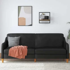 Wohnen Sofas|Sofa*Kunstleder Schlafsofa in Schwarz - Marc