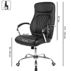 Wohnen Bürostühle*Kunstleder Schreibtischsessel in Schwarz - Elliot