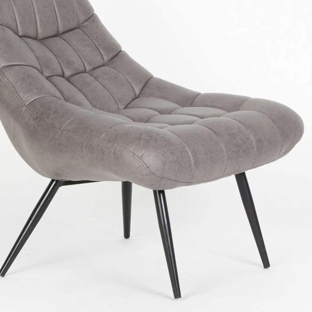 Wohnen Kunstleder Sessel ohne Armlehnen mit Quadratsteppung - Gabryel