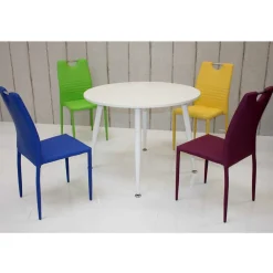 Wohnen Kunstleder Stapelstühle in Bordeaux - Nigari (4er Set)