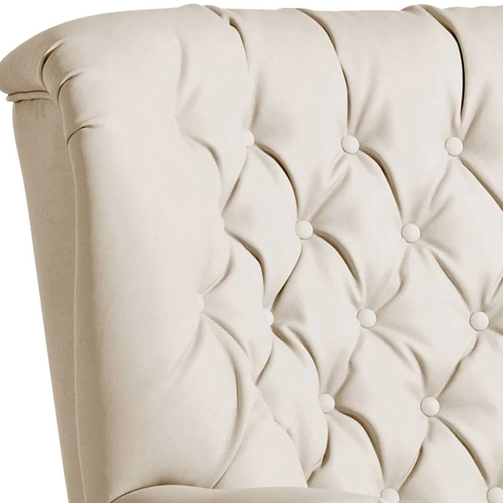 Wohnen Kunstleder Wohnzimmersessel in Beige und Buche - That