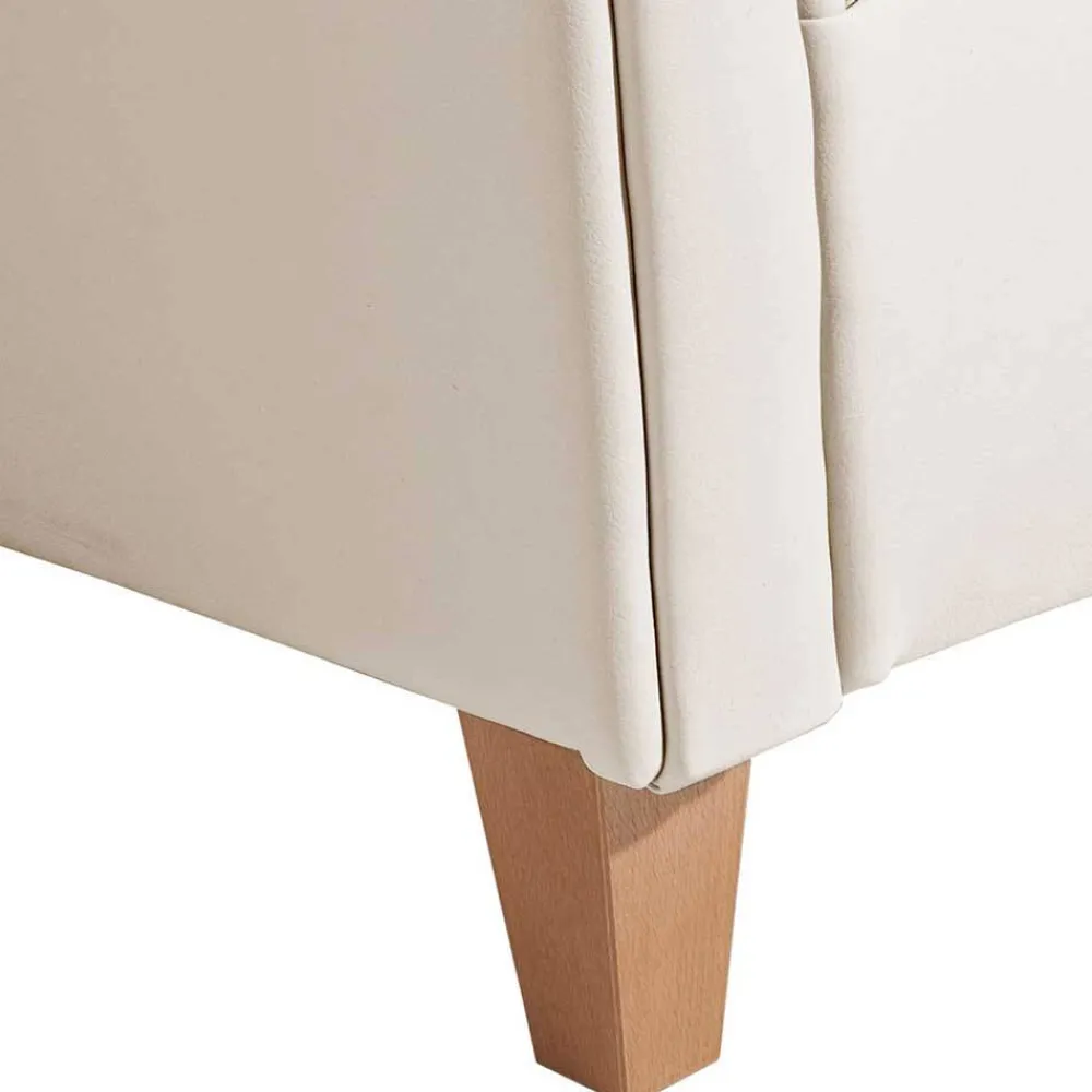 Wohnen Kunstleder Wohnzimmersessel in Beige und Buche - That